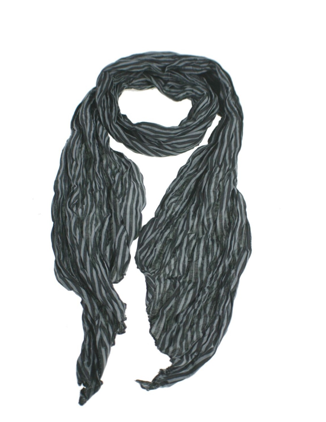 Que Y así Profesión Pañuelo foulard estilo básico a rayas negro y gris moda mujer