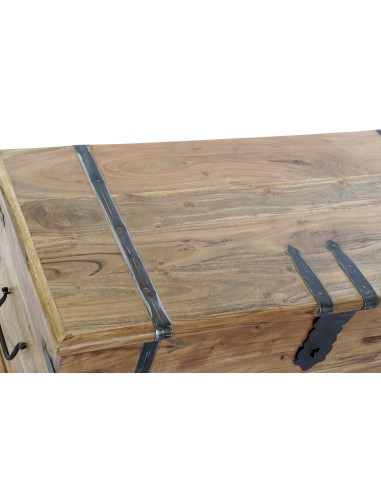Baúl arcón cofre madera acacia natural almacenaje decoración rústico