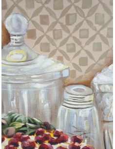 Pinturas simples modernas de flores pintura al óleo lienzo  cuadros de pared para decoración de pared casera 90x120cm/35x47in con marco  : Hogar y Cocina