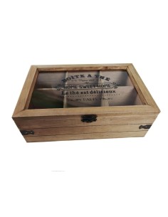 Caja para guardar infusiones, de madera y decorada a mano - Ana y Arte