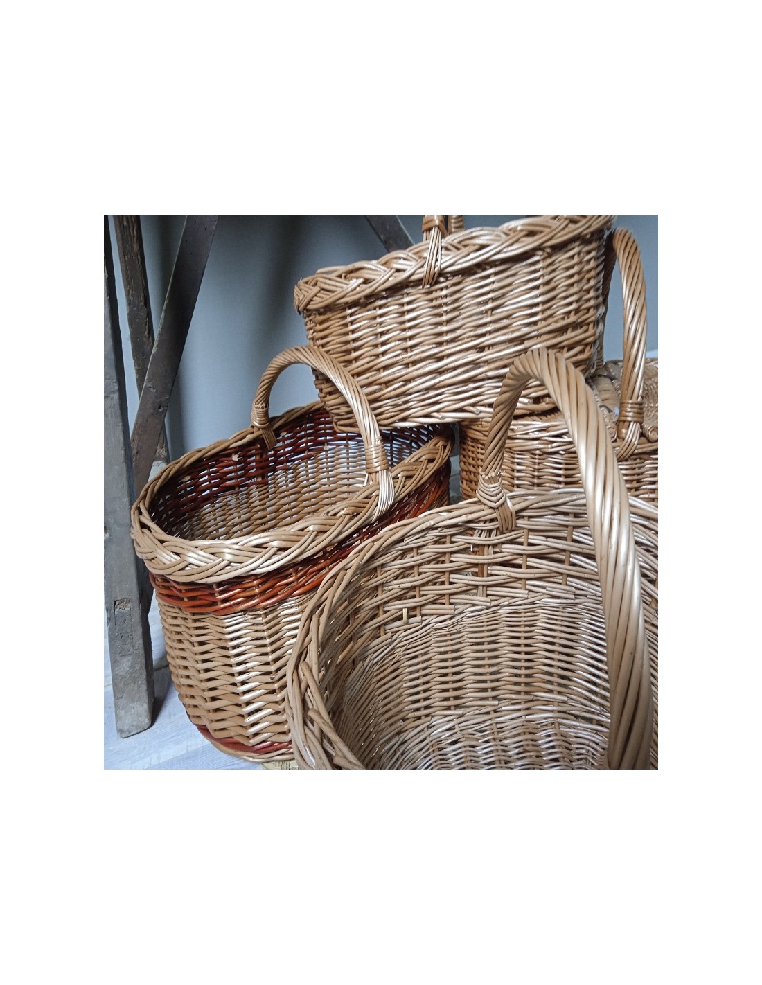 Cesta de mimbre grande, cesta rectangular, cesta de sauce grande, cesta  grande, cesta de picnic, cesta de almacenamiento, cesta francesa, cesta  estilo vintage -  España