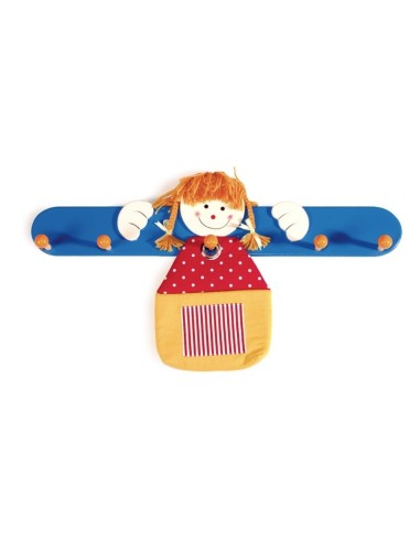 Cintre en bois pour enfants avec poupée pour chambre