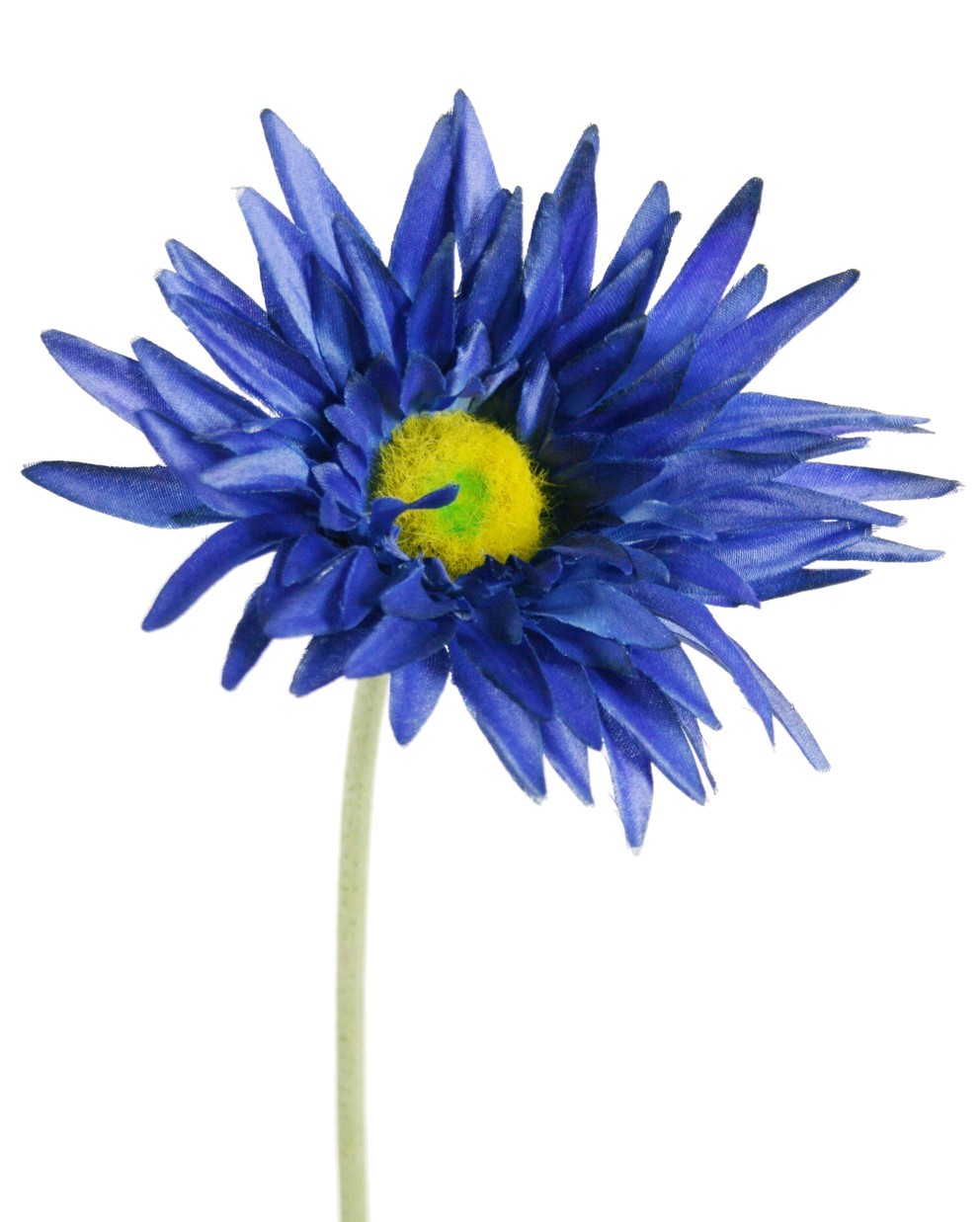 Flor artificial gerberas color azul pétalos de tela decoración hogar