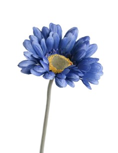 Flor artificial Gerbera grande azul con pétalos tela decoración hogar