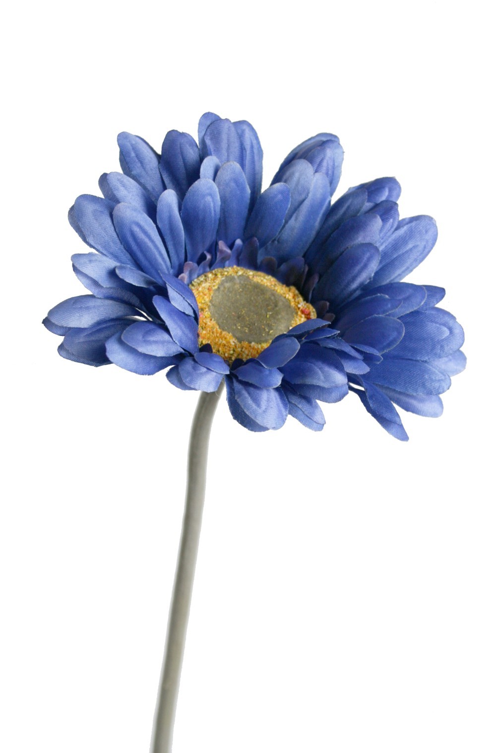 Flor artificial Gerbera grande azul con pétalos tela decoración hogar