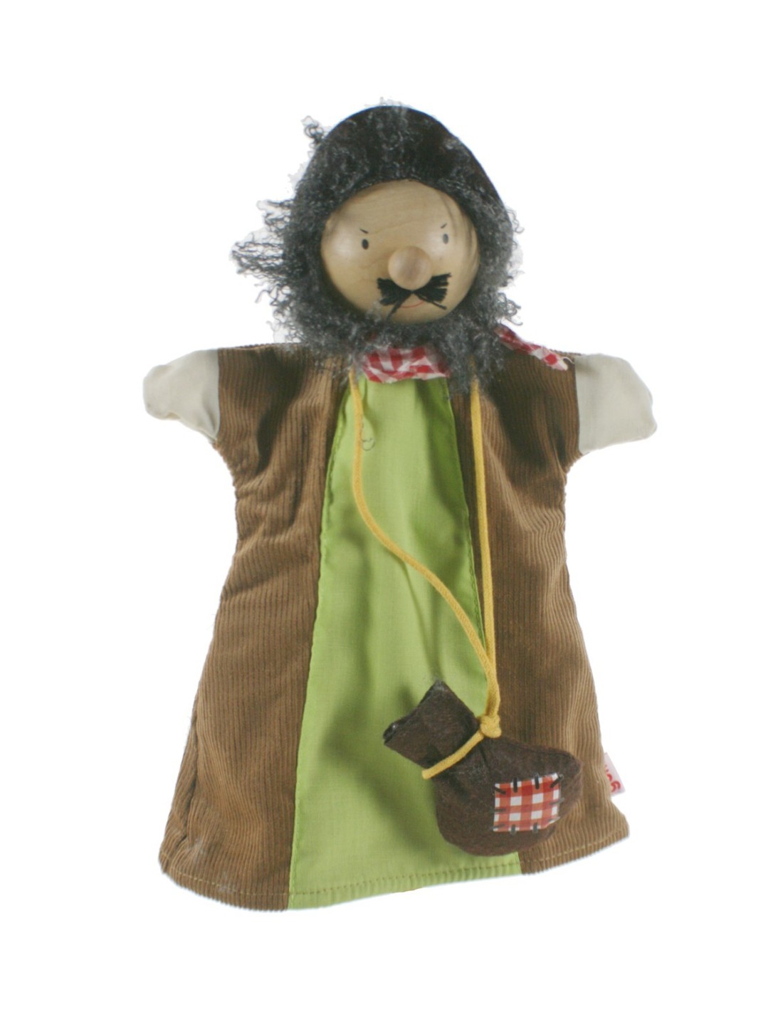 Marionnette à main avec voleur modèle tête en bois jeu classique